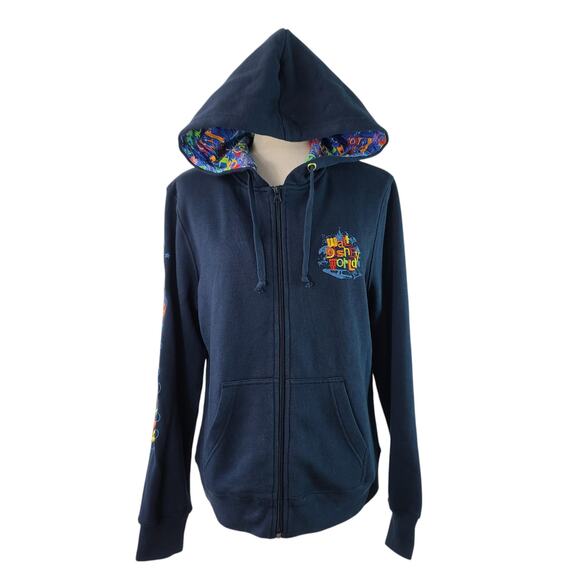 Disney World Parks Blue Red Yellow Zip Up Embroidered Hoodie Jacket XL - Picture 6 of 7